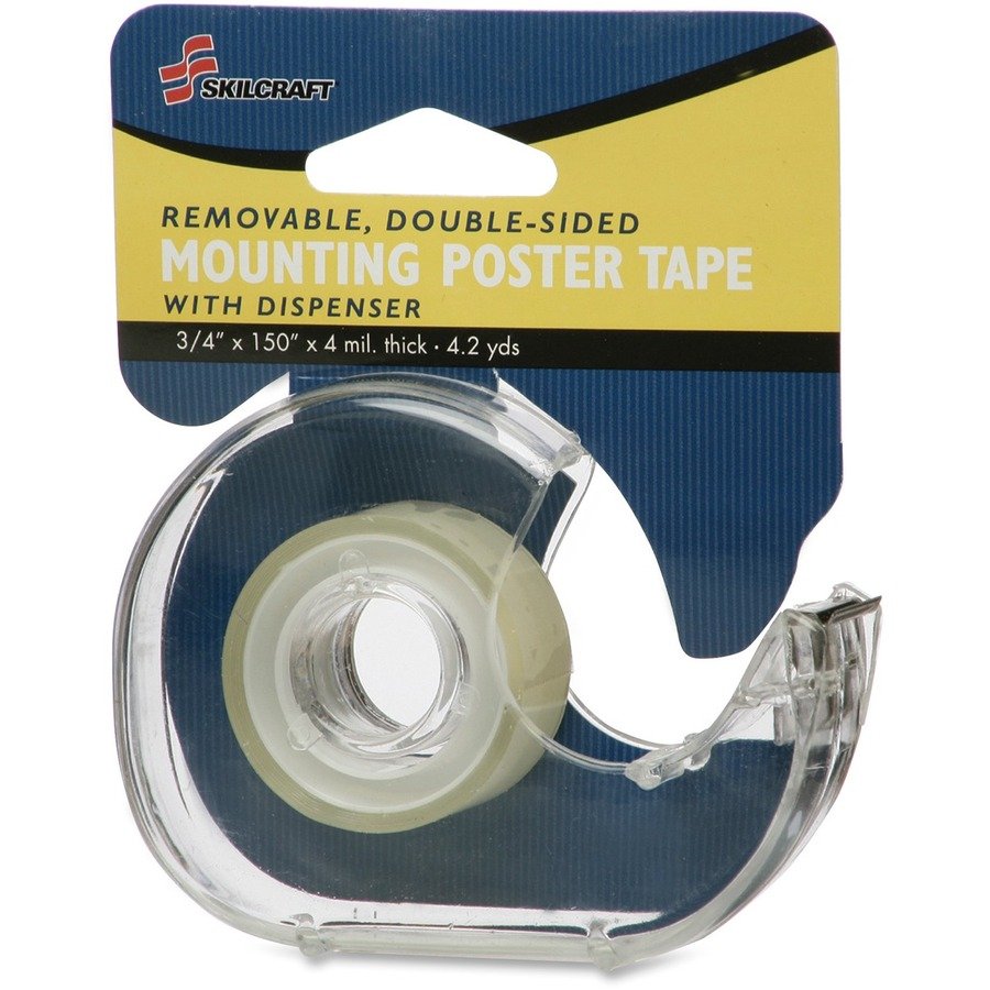 1012662410.jpg AbilityOne SKILCRAFT Double Sided Tape with Refillable Dispenser 0.75" Width x 150" Length - Non-yellowing - Clear (5659541) - Image 1