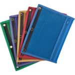 Oxford Zipper Binder Pockets For 7 1/2" x 10 1/2" Sheet - Ring Binder - Assorted - Vinyl - 1 Each (68500)