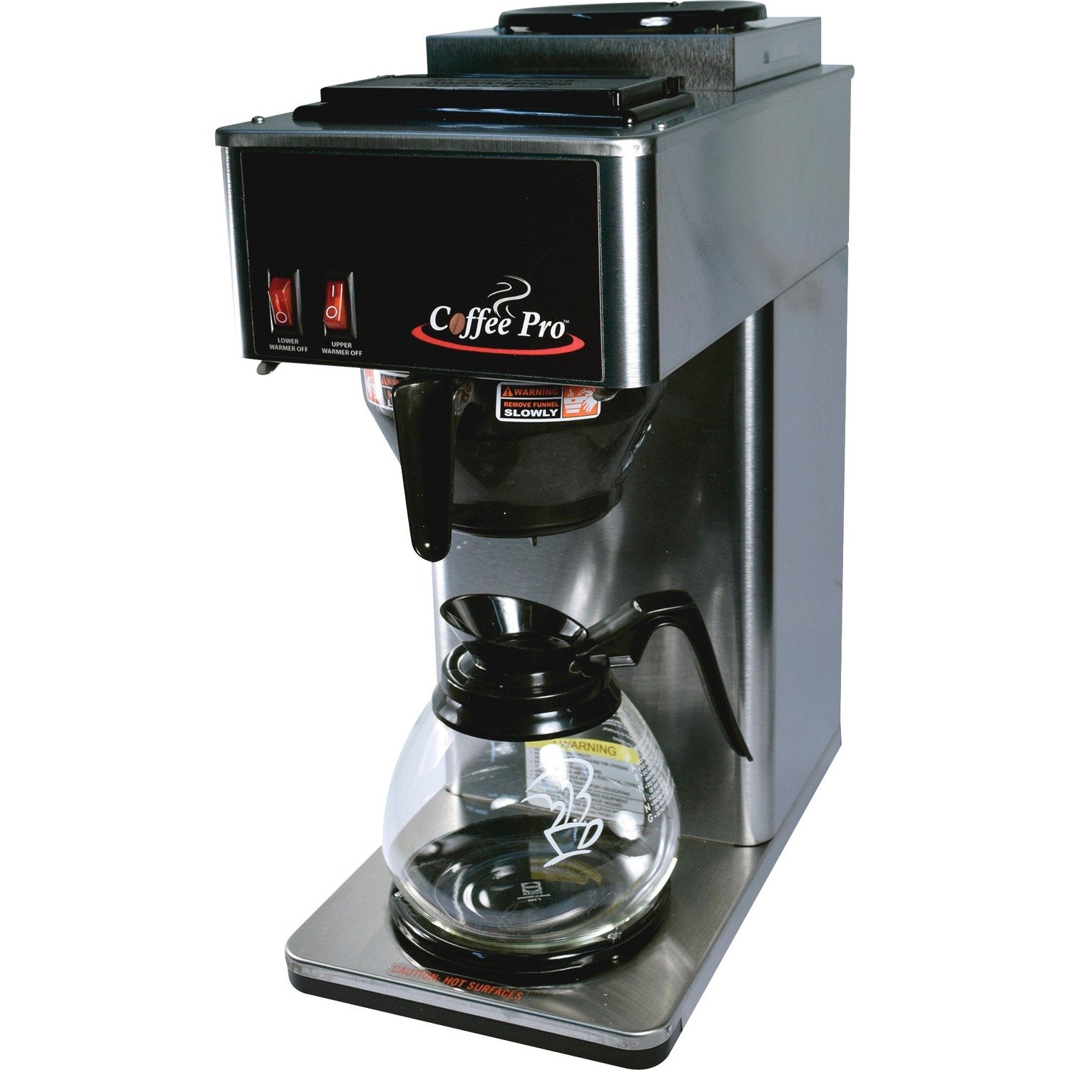 1015353921.jpg Coffee Pro Two-Burner Commercial Pour-over Brewer Stainless Steel - Stainless Steel Body (CP2B) - Image 1