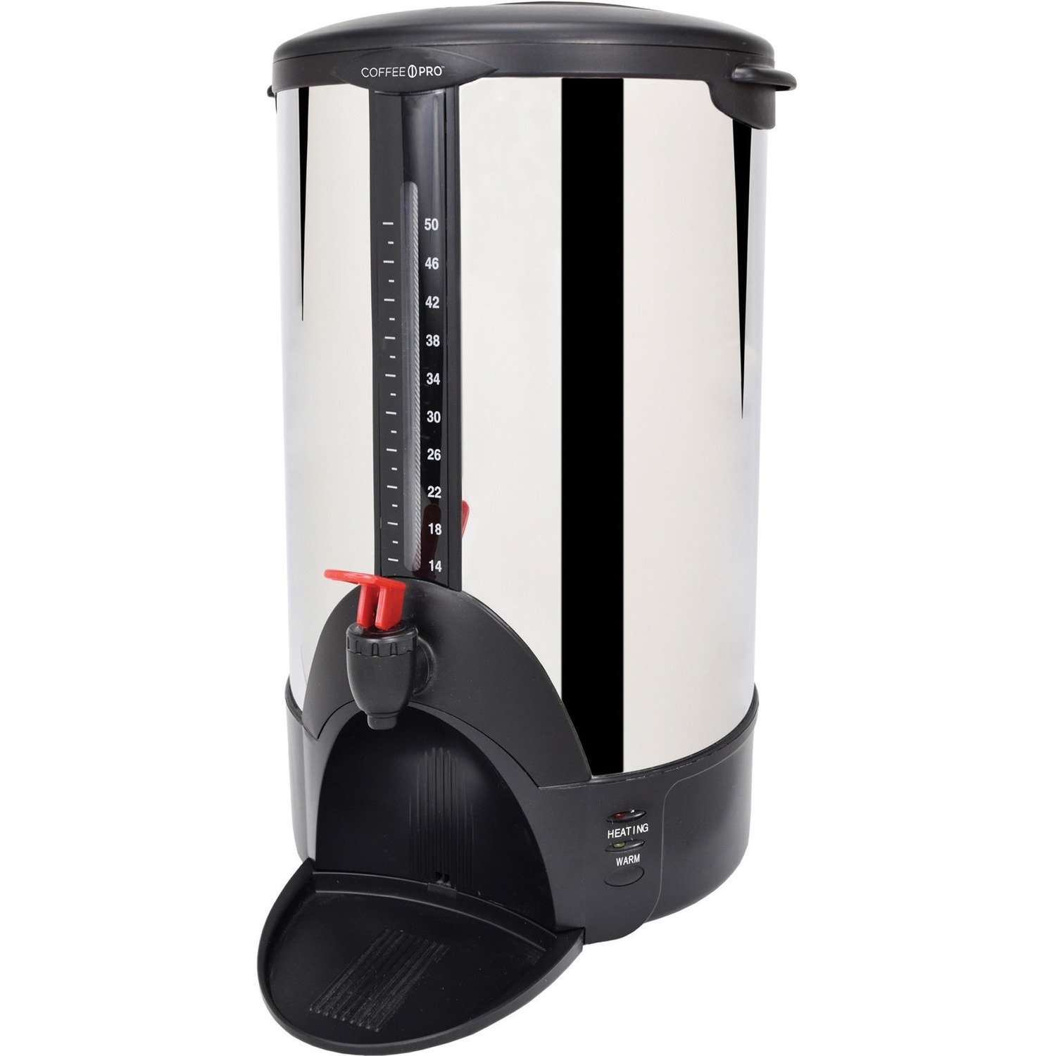 1015353925.jpg Coffee Pro 50-cup Stainless Steel Urn/Coffeemaker 50 Cup(s) - Multi-serve - Stainless Steel - Stainless Steel Body (CP50) - Image 1