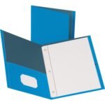 Business Source Letter Recycled Pocket Folder 8 1/2" x 11" - 100 Sheets Capacity - 3 x Prong Fastener(s) - 1/2" Fastener Capacity - 2 Inside Front & Back Pocket(s) - Leatherette - Light Blue - 35{8826c7e0fe2ea3bb918938824ad94787dc1f827f331f3c6073b0f5dd83fa7177} Recycled - 25 / Box (BSN78507)
