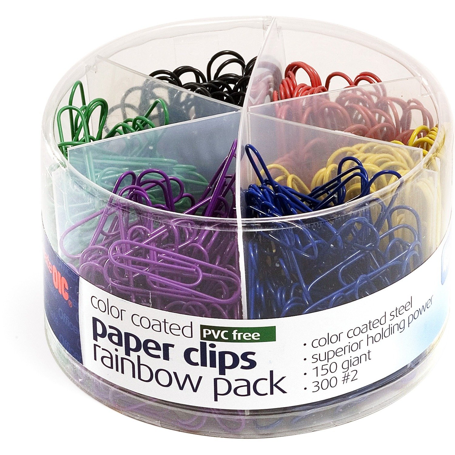 1023555860.jpg Officemate Coated Paper Clips, 450/Pack Jumbo - No. 2 - Assorted - 450 / Pack (97227) - Image 1