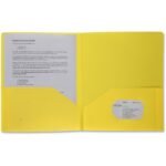 Business Source Letter Portfolio 8 1/2" x 11" - 30 Sheets Capacity - 2 Pocket(s) - Yellow - 1 Each (BSN20878)