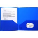 Business Source Letter Portfolio 8 1/2" x 11" - 30 Sheets Capacity - 2 Pocket(s) - Blue - 1 Each (BSN20880)
