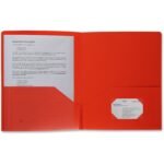Business Source Letter Portfolio 8 1/2" x 11" - 30 Sheets Capacity - 2 Pocket(s) - Red - 1 Each (BSN20881)