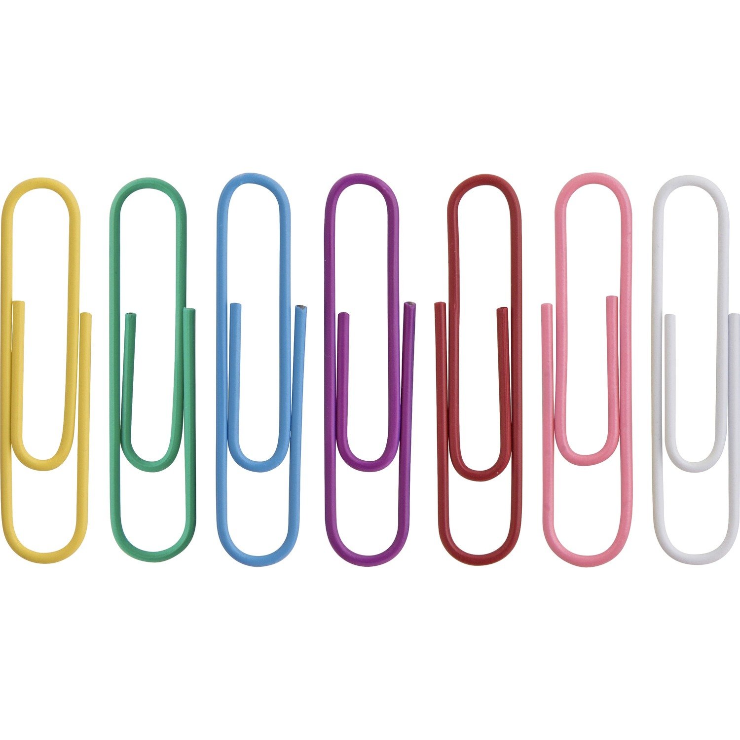 1048829891.jpg Business Source Vinyl-coated Gem Clips Jumbo - 2" Length x 0.5" Width - for Paper - Rust Resistant - Assorted - 250 / Box (BSN01604) - Image 1