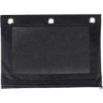 Business Source Binder Pencil Pouch 10" Height x 7.4" Width - Black - 1 Each (BSN18303)