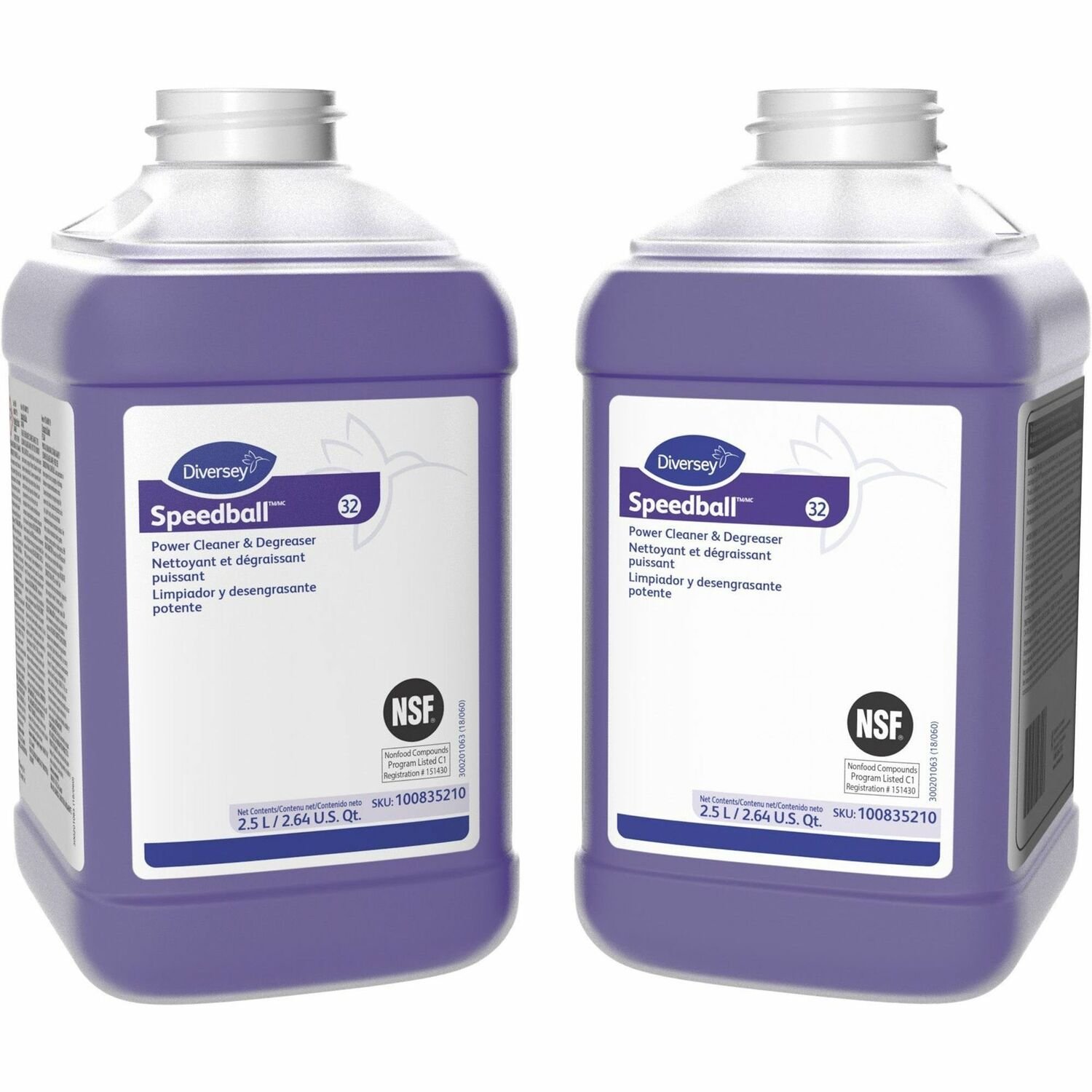 1077101621.jpg Diversey Speedball Power Cleaner & Degreaser Concentrate - 84.5 fl oz (2.6 quart) - Fresh Lemon, Citrus Scent - Butyl-free, Rinse-free, Residue-free, Heavy Duty - Purple - 2 / Carton (100835210) - Image 1