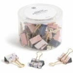 U Brands Binder Clip Medium - 1" Width - 145 Sheet Capacity - for Office, Color Coding, Document, Paperwork, Paper, Home, School, Assignment, Notes, File - Acid-free, Non-magnetic, Non-toxic, Durable, Non-slip Grip - Gold, Assorted, Pink, Purp (3611U0624)