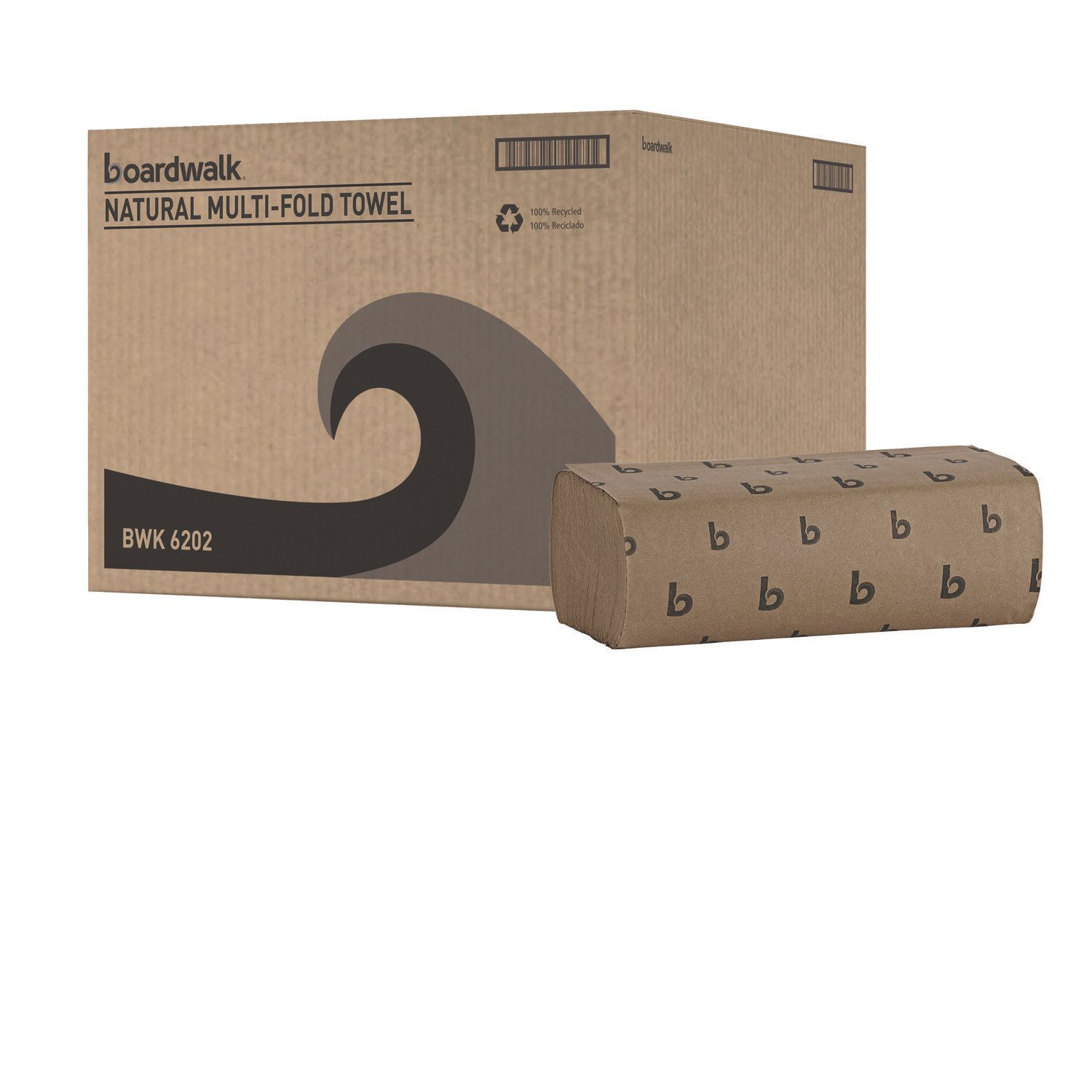 15010951.jpg Boardwalk® Multifold Paper Towels, 1-Ply, Brown, 4000 Towels (BWK6202) - Image 1