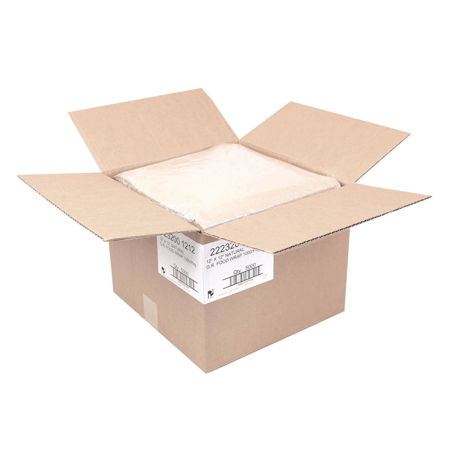 15012939.jpg Paterson Grease-Resistant Food Wrap, 12" x 12", Natural, 5,000/Carton (WG01009) - Image 1