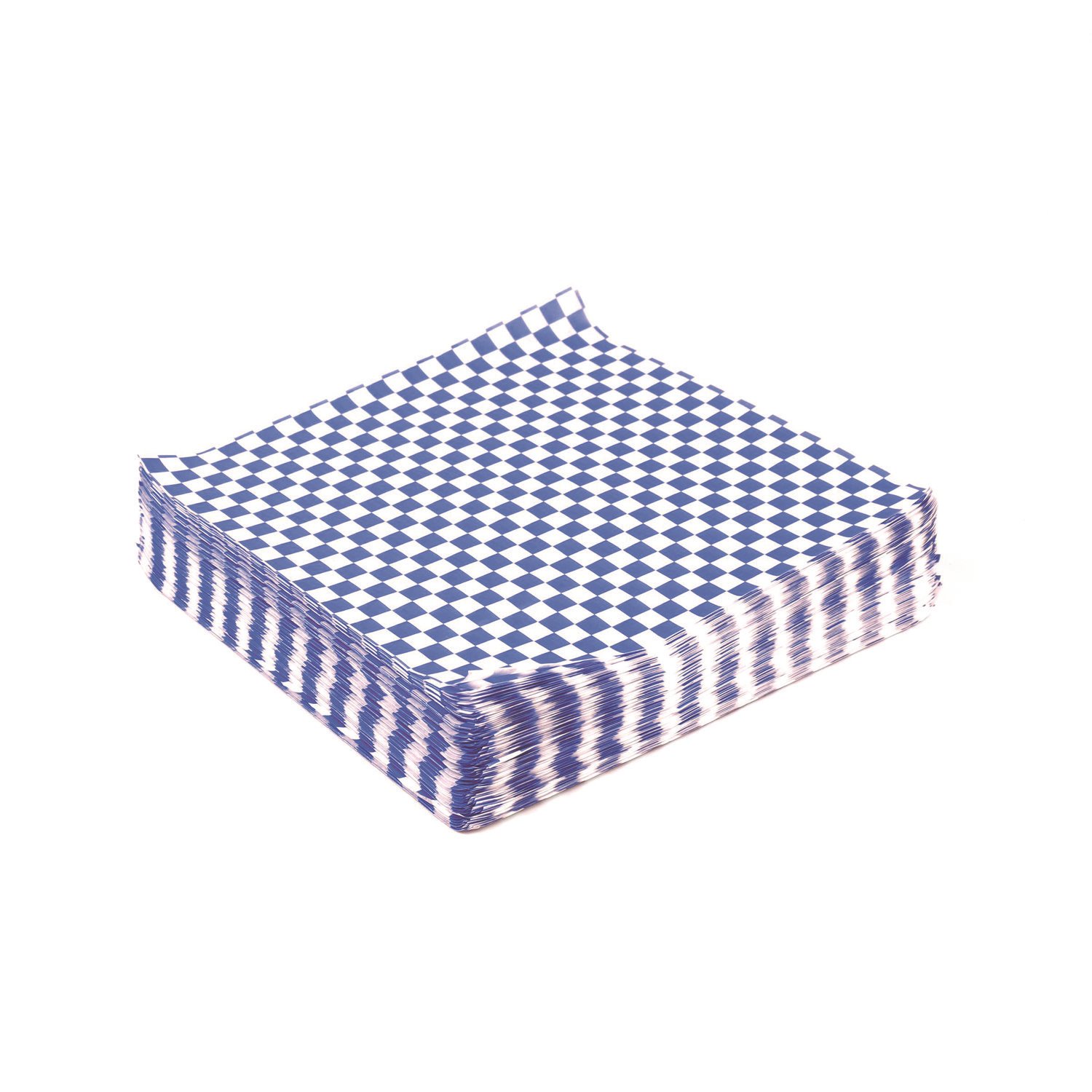 15013000.jpg Paterson Grease-Resistant Food Wrap, 12" x 12", Blue Check, 5,000/Carton (WG01014) - Image 1