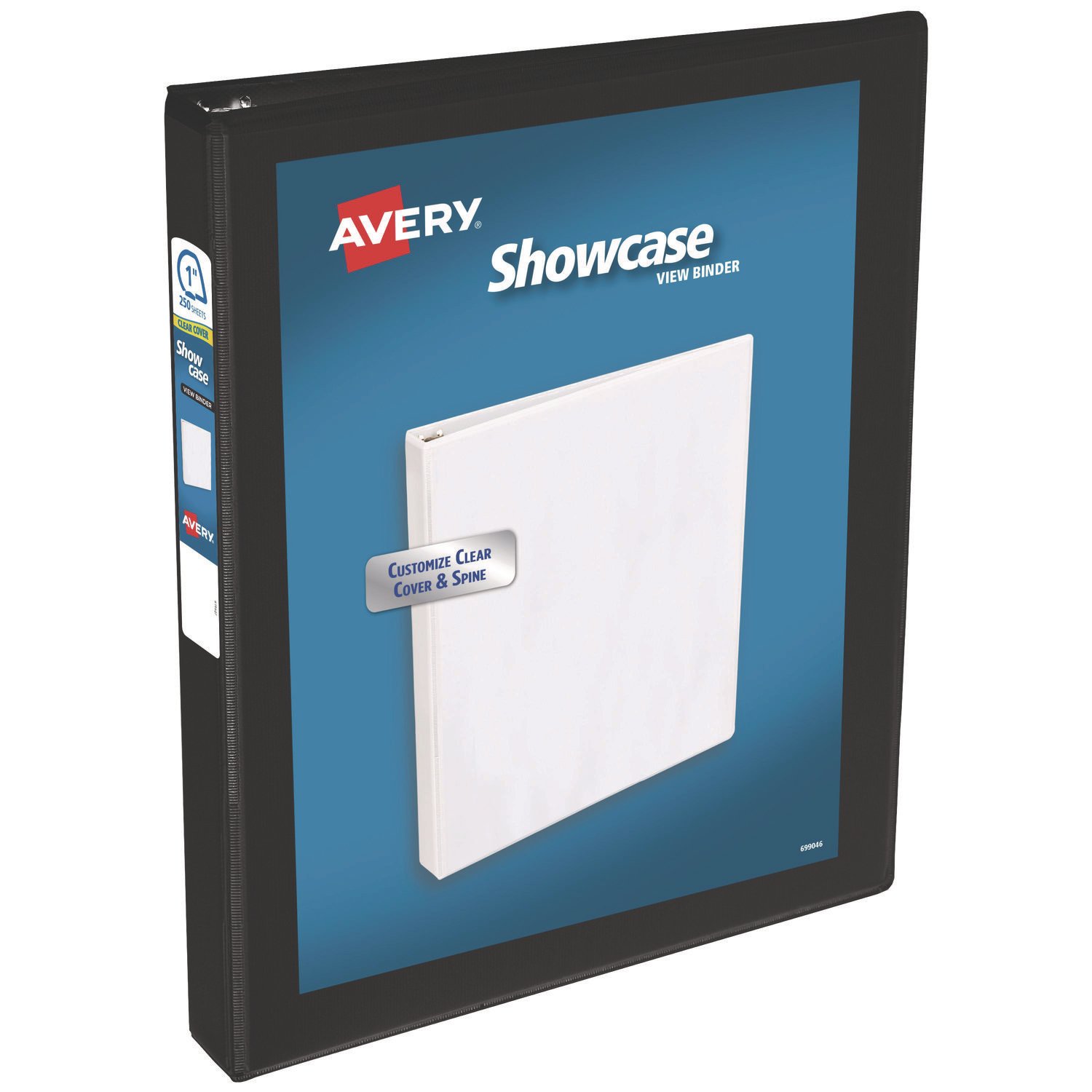 15016285.jpg Avery Showcase Economy View Binders with Slant Rings, 3 Rings, 1" Capacity, 11 x 8.5, Black (19600) - Image 1
