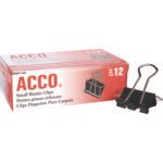Acco Binder Clips, Small, Black/Silver, Dozen (72020)