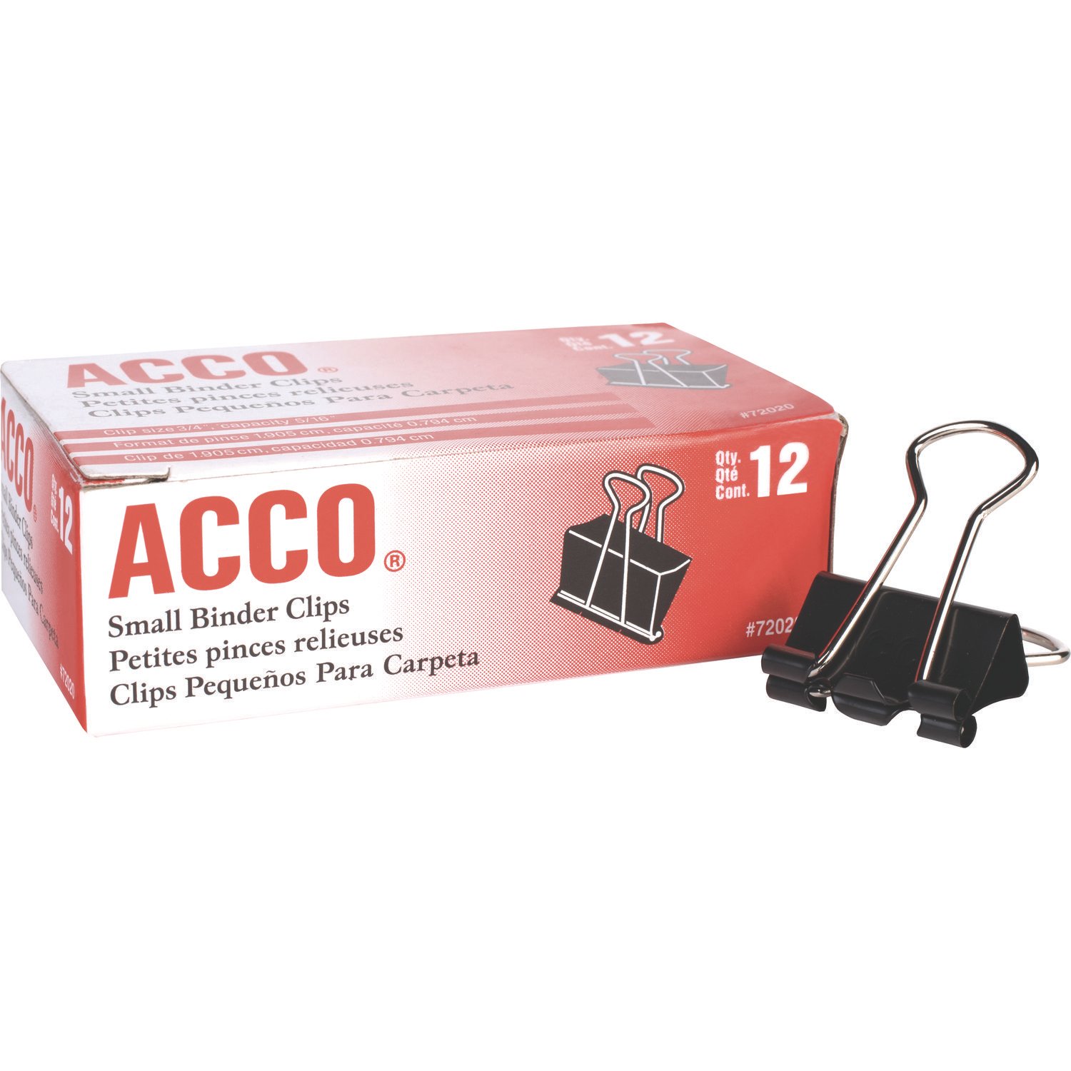 15027303.jpg Acco Binder Clips, Small, Black/Silver, Dozen (72020) - Image 1