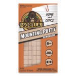 Gorilla Removable Mounting Putty, Repositionable and Reusable, 2 oz, 84 Squares/Pack (102745)