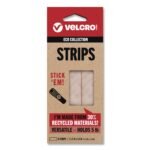 Velcro ECO Collection Hook-and-Loop Strips, 2.5" x 0.75", White, 8/Pack (VEL30191USA)