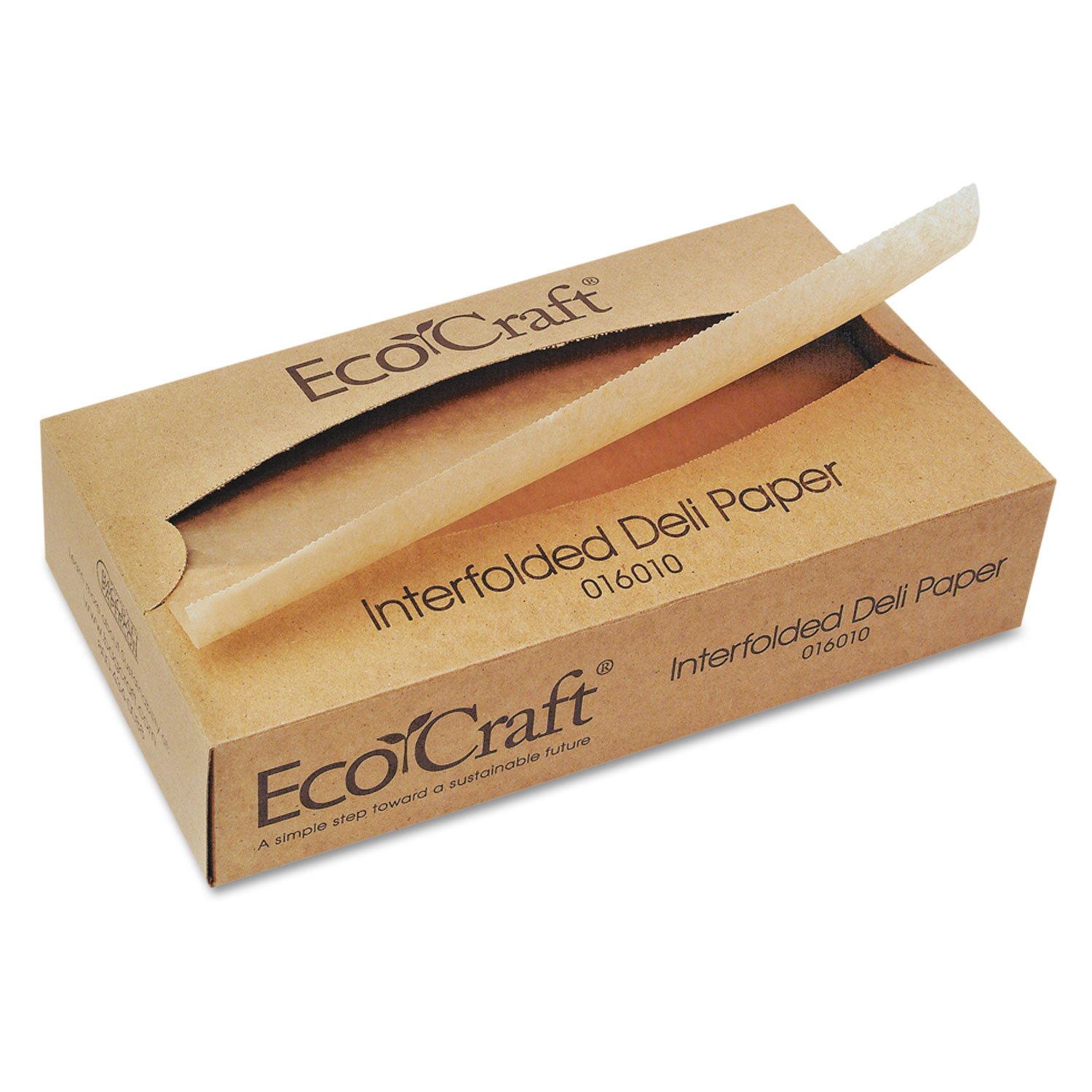 168482.jpg Bagcraft EcoCraft Interfolded Soy Wax Deli Sheets, 10 x 10.75, 500/Box, 12 Boxes/Carton (016010) - Image 1