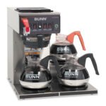 BUNN CWTF-3 Three Burner Automatic Coffee Brewer, 12-Cup, Black/Stainless Steel (CWTF153LP)