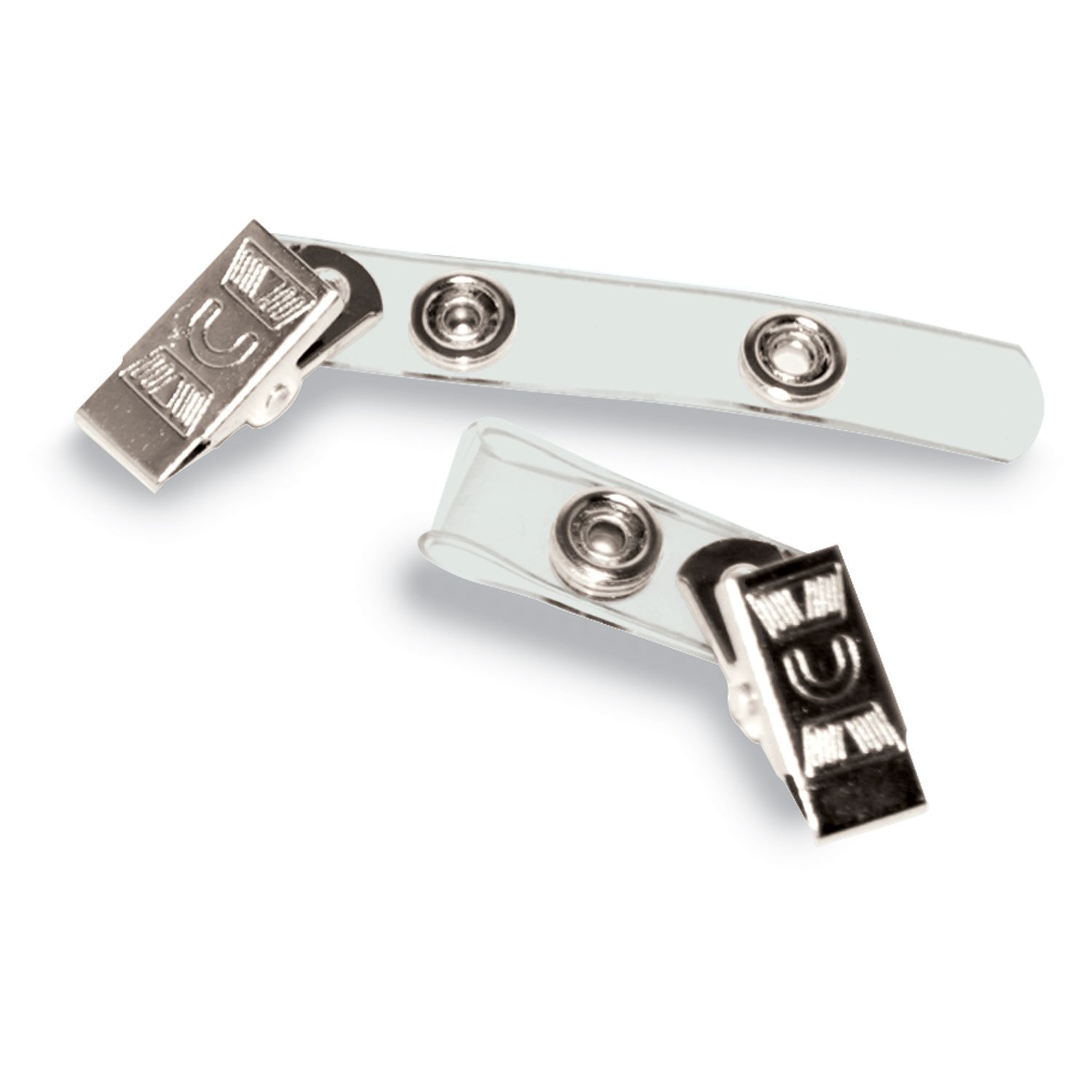 18828.jpg Advantus Badge Straps with Clips, 0.38" x 2.75", Clear, 100/Box (75410) - Image 1