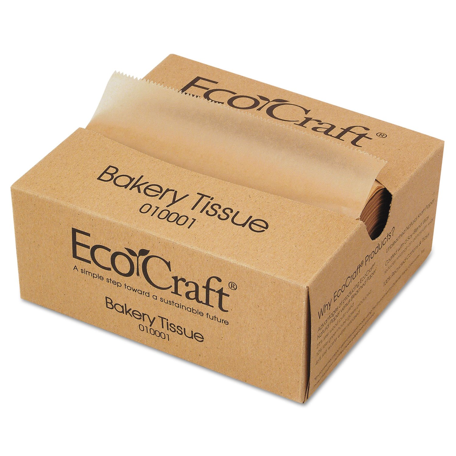 201002.jpg Bagcraft EcoCraft Interfolded Dry Wax Deli Sheets, 6 x 10.75, Natural, 1,000/Box, 10 Boxes/Carton (010001) - Image 1