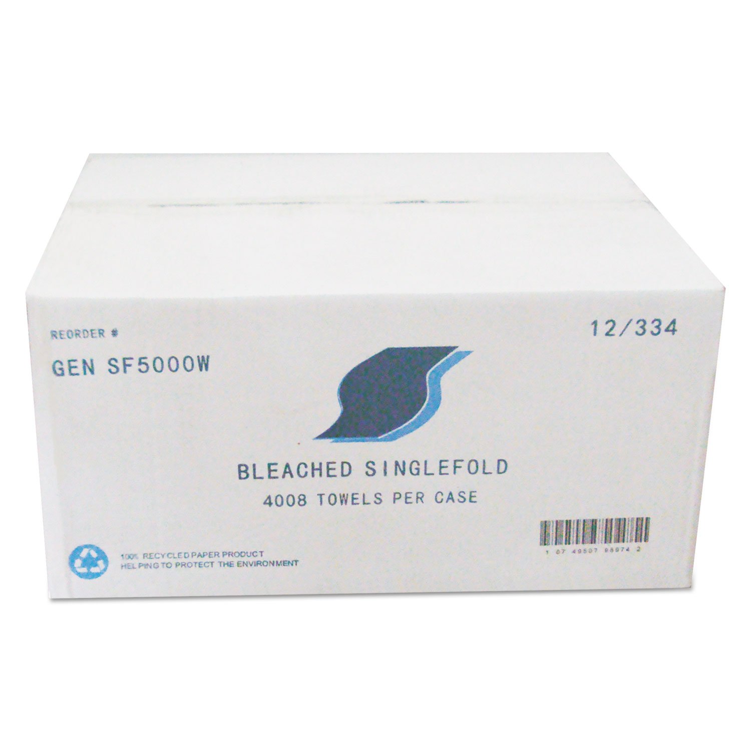 203097.jpg GEN® Single Fold Paper Towels, 1-Ply, White, 4008 Towels (GENSF5000W) - Image 1