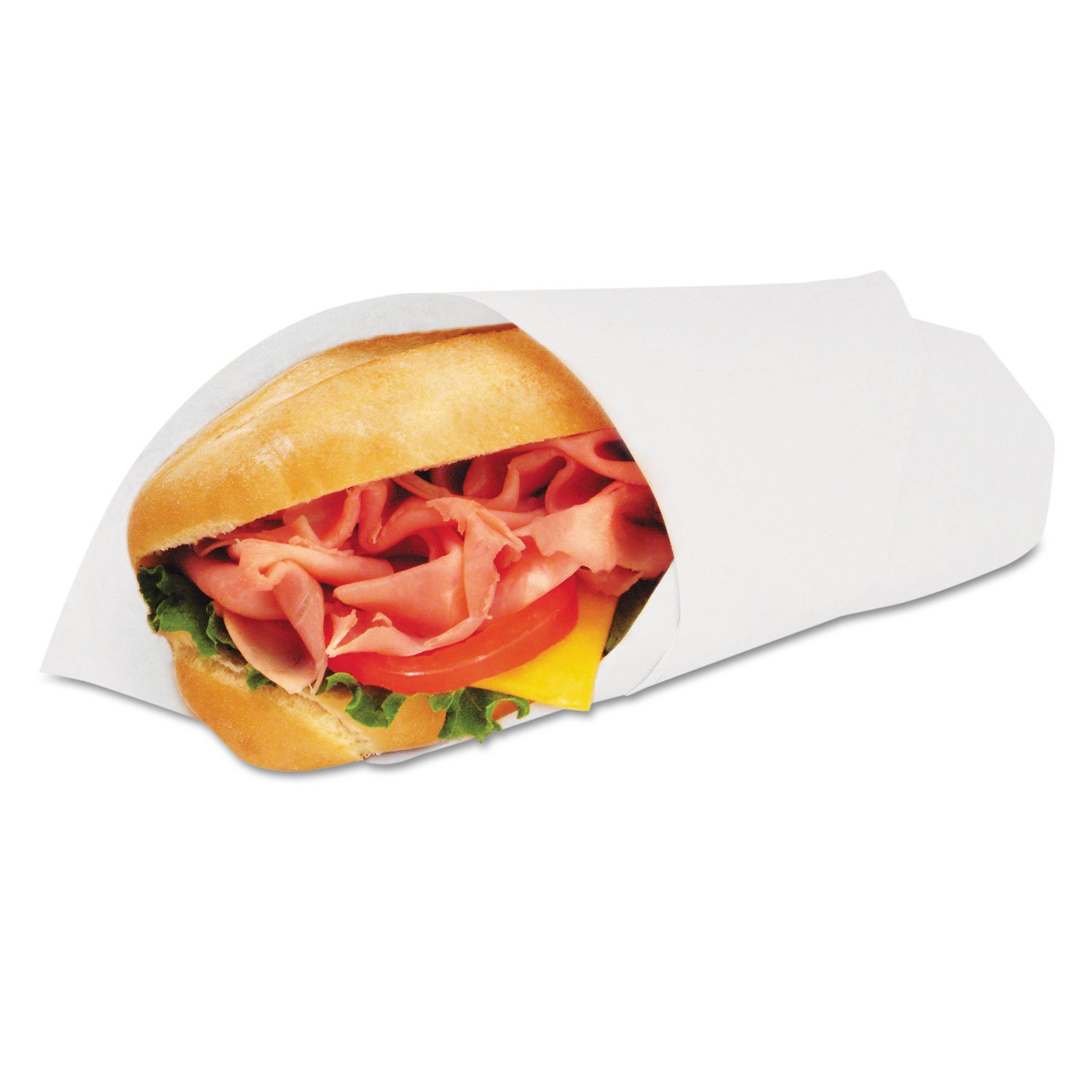 204004.jpg Bagcraft Grease-Resistant Paper Wraps and Liners, 14 x 14, White, 1,000/Box, 4 Boxes/Carton (057014) - Image 1