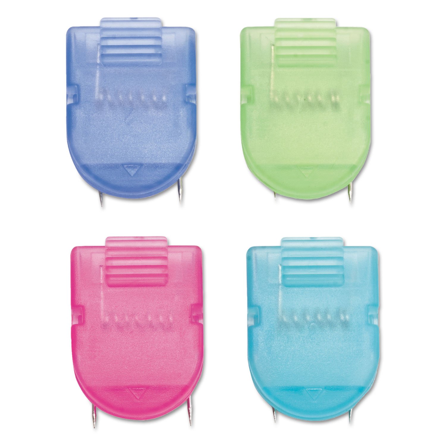 228111.jpg Advantus Wall Clips for Fabric Panels, 40 Sheet Capacity, Assorted Cool Colors, 20/Box (75307) - Image 1