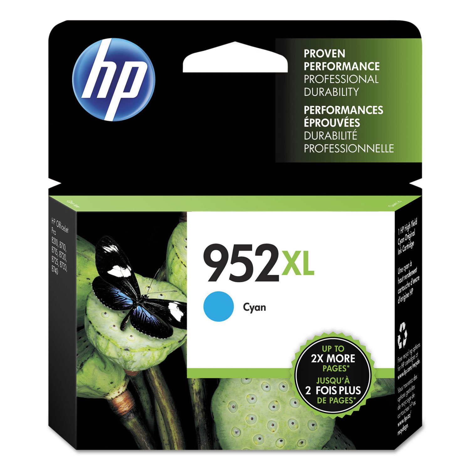 258111.jpg HP 952XL, (L0S61AN) High-Yield Cyan Original Ink Cartridge - Image 1