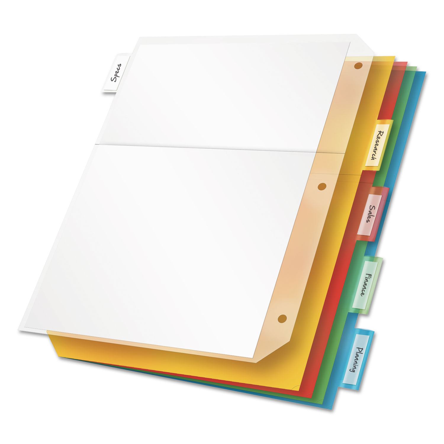 265578.jpg Cardinal Poly Ring Binder Pockets, 8.5 x 11, Letter, Assorted Colors, 5/Pack (84009) - Image 1