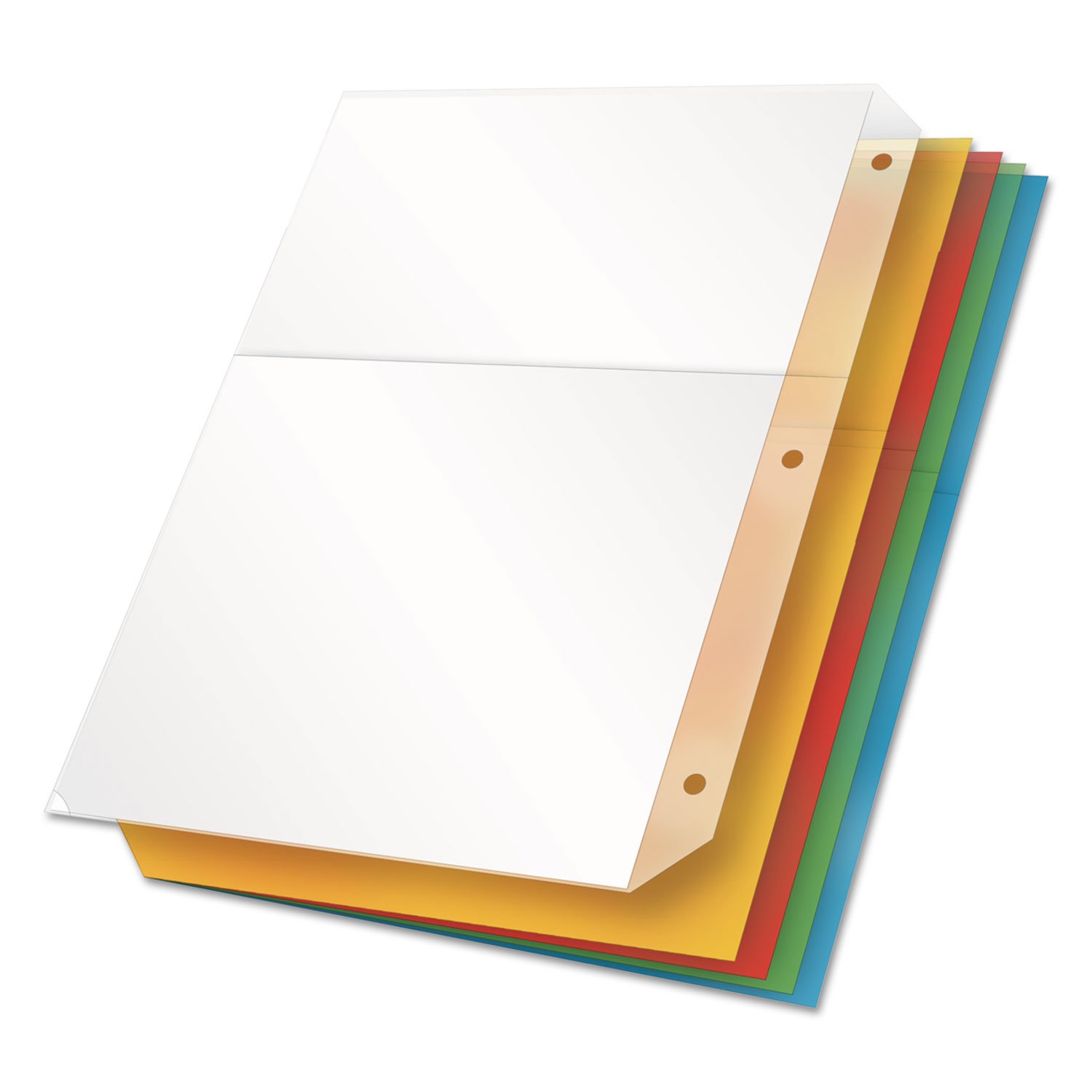 265606.jpg Cardinal Poly Ring Binder Pockets, 8.5 x 11, Assorted Colors, 5/Pack (84007) - Image 1