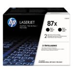 HP® 87X, 2-Pack High-Yield Black Original LaserJet Toner Cartridges (CF287XD)