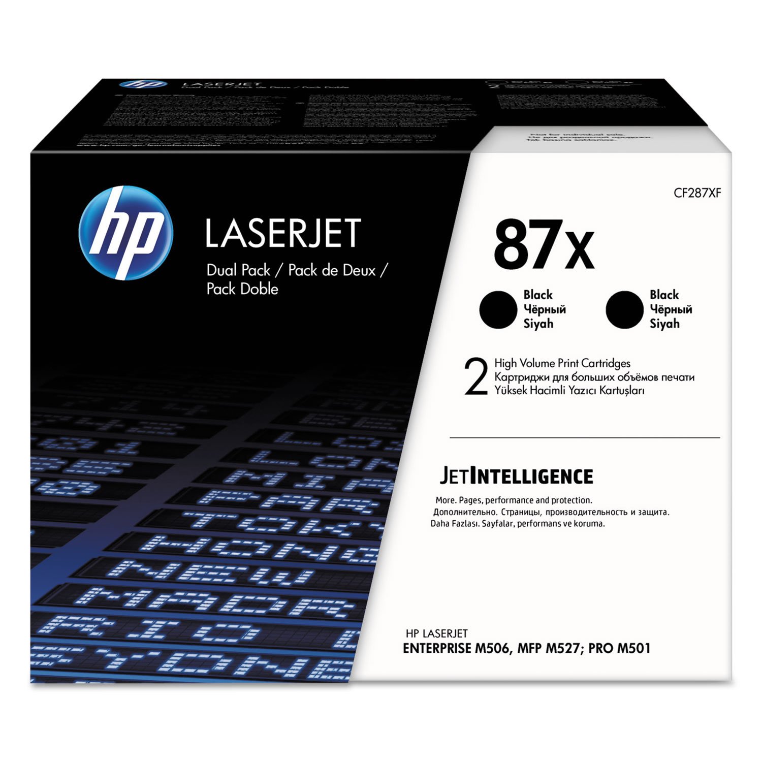 300958.jpg HP® 87X, 2-Pack High-Yield Black Original LaserJet Toner Cartridges (CF287XD) - Image 1