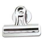 Universal Bulldog Magnetic Clips, Medium, Nickel, 12/Pack (UNV31261)