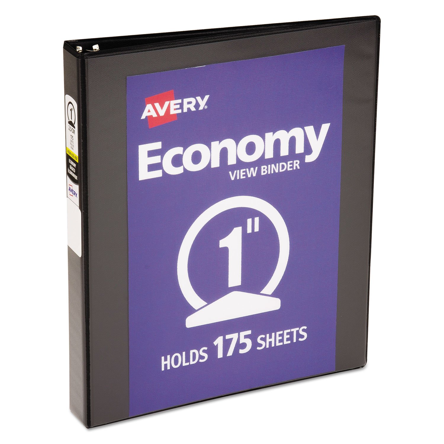 307078.jpg Avery Economy View Binder with Round Rings , 3 Rings, 1" Capacity, 11 x 8.5, Black, (5710) (05710) - Image 1