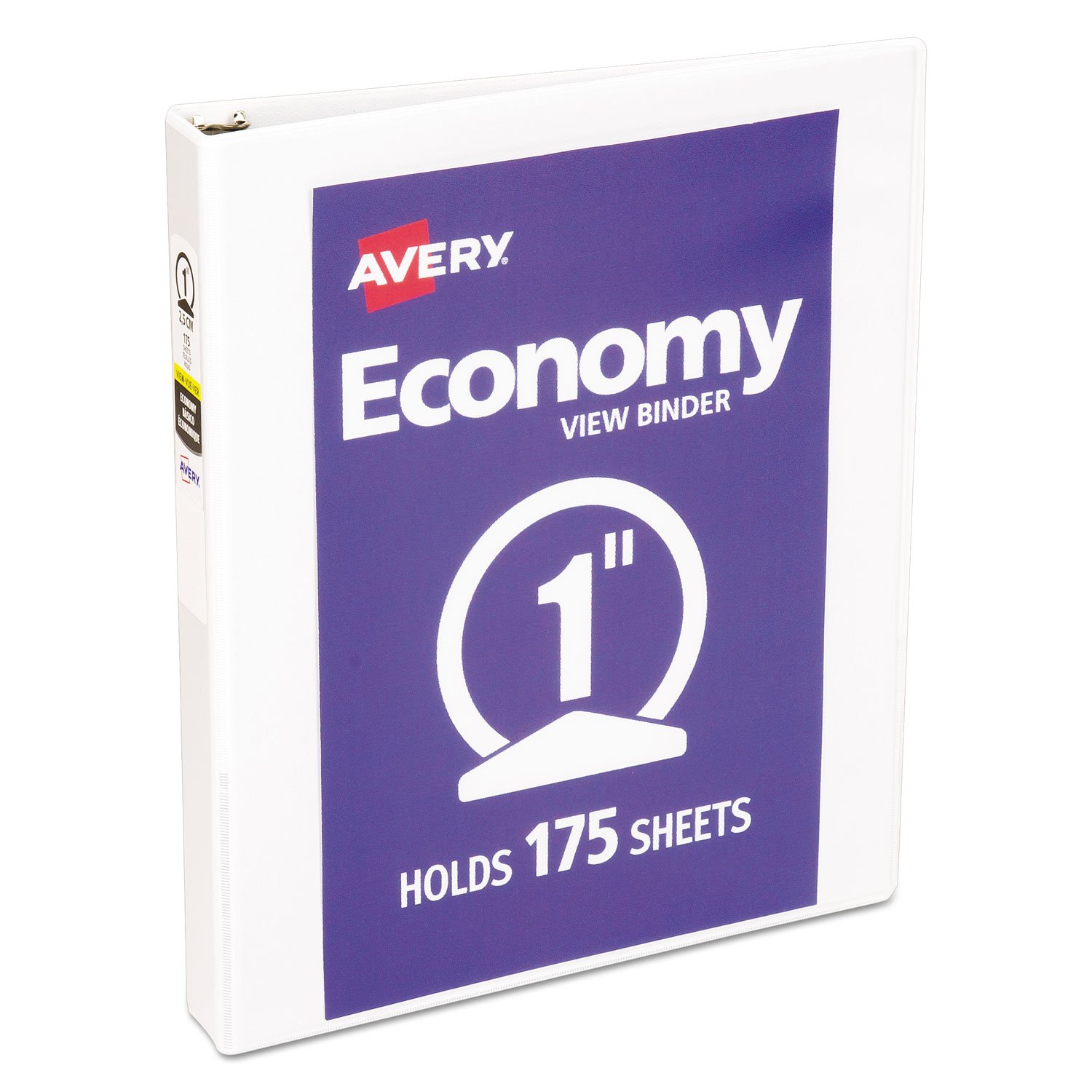 307082.jpg Avery Economy View Binder with Round Rings , 3 Rings, 1" Capacity, 11 x 8.5, White, (5711) (05711) - Image 1