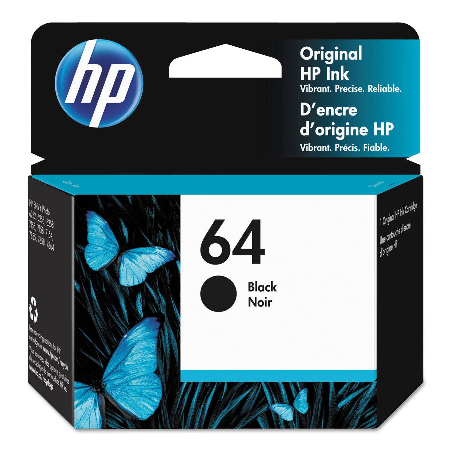 307874.jpg HP 64, (N9J90AN) Black Original Ink Cartridge - Image 1