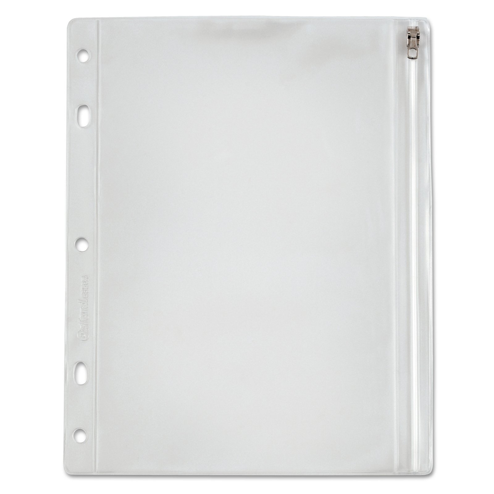 311113.jpg Oxford Zippered Ring Binder Pocket, 10.5 x 8, Clear (68504) - Image 1