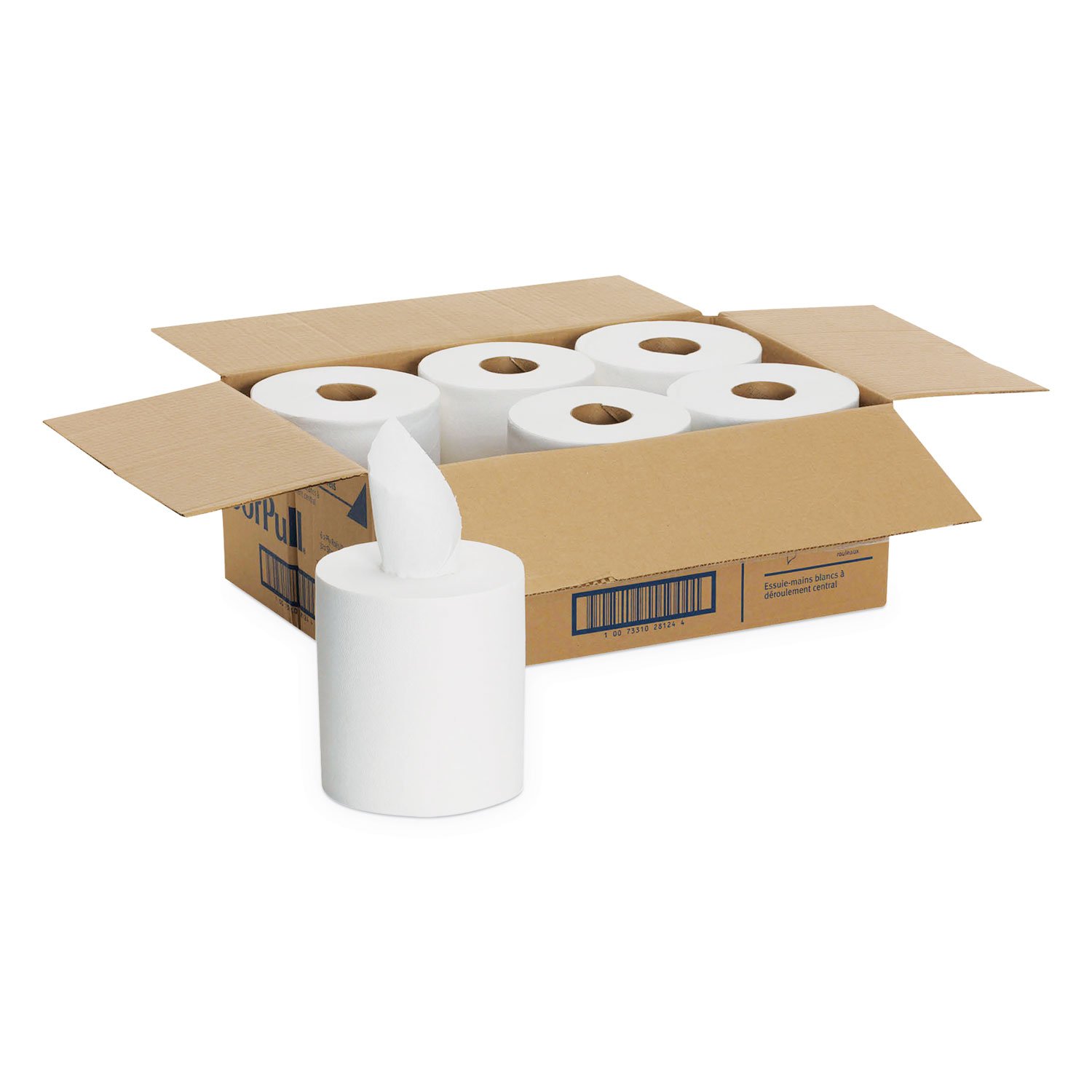 321079.jpg Georgia Pacific Professional SofPull Center-Pull Perforated Paper Towels, 1-Ply, 7.8 x 15, White, 320/Roll, 6 Rolls/Carton (28124) - Image 1