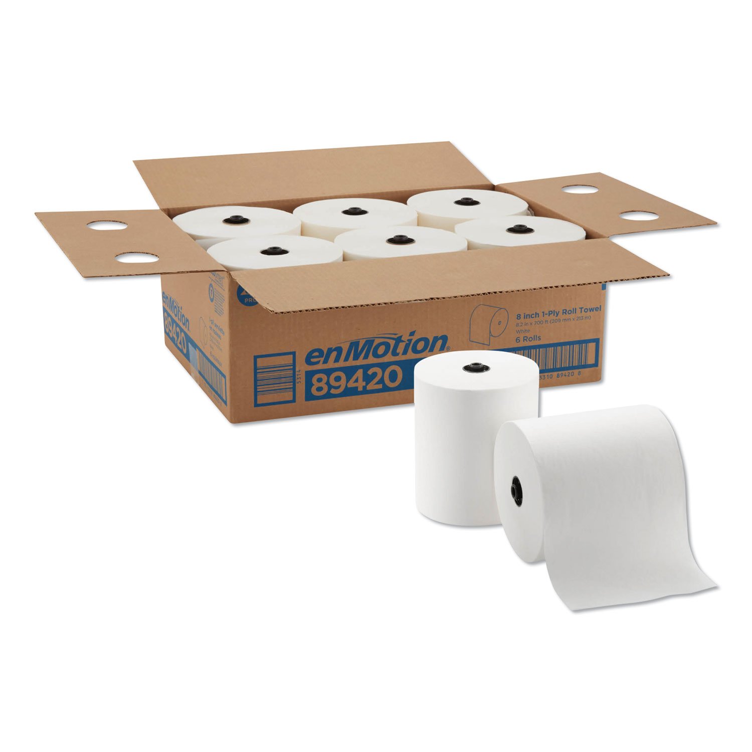 610634.jpg Georgia Pacific Professional Paper Towels, 1-Ply, 8.25" x 700 ft, White, 6 Rolls/Carton (89420) - Image 1