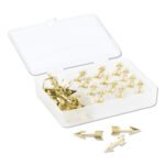 U Brands Fashion Push Pins, Steel, Gold, 0.38", 36/Pack 0.38" Shank - 0.88" Head - Gold - 36 / Pack (3083U0624)