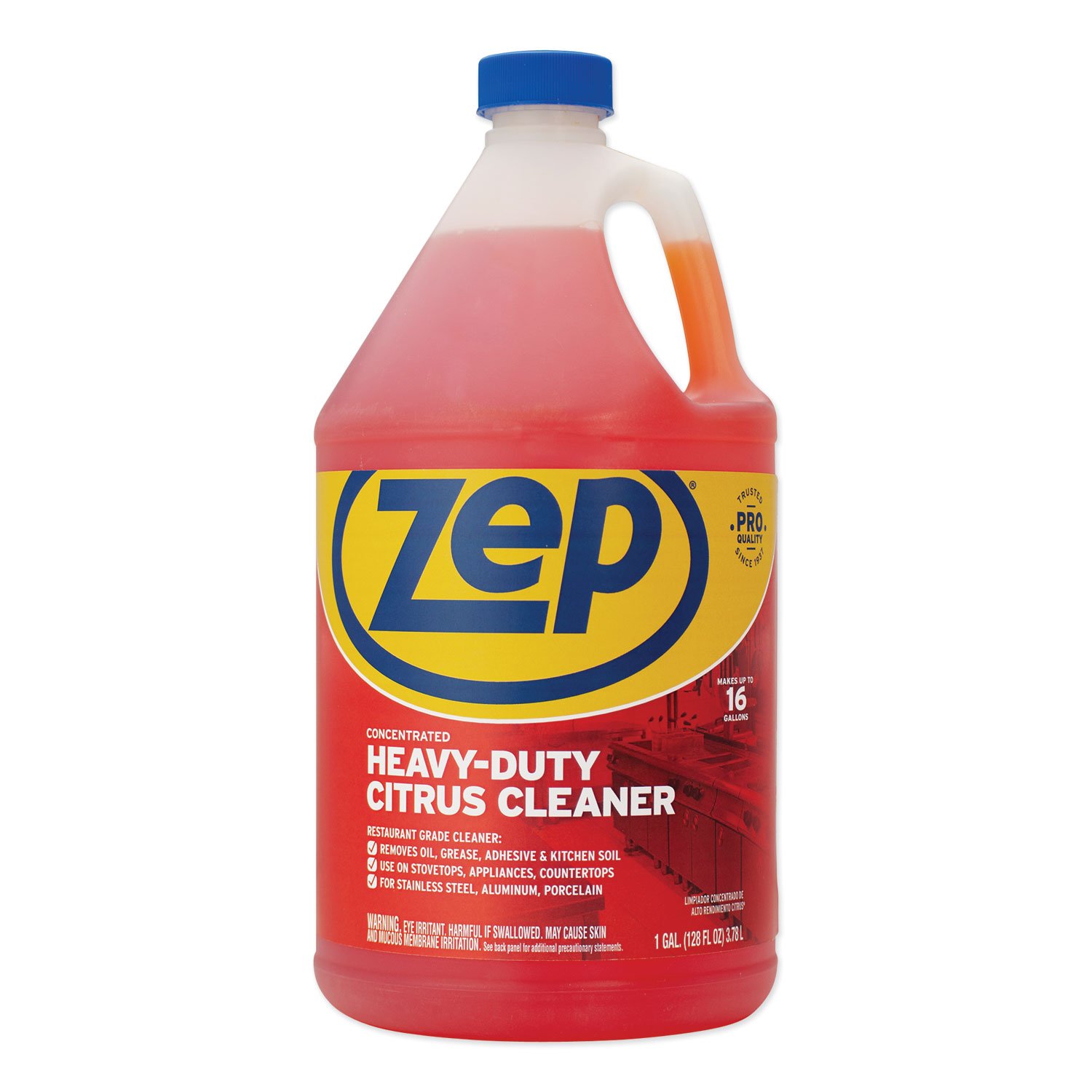 636535.jpg Zep Commercial Cleaner and Degreaser, Citrus Scent, 1 gal Bottle (ZUCIT128) - Image 1