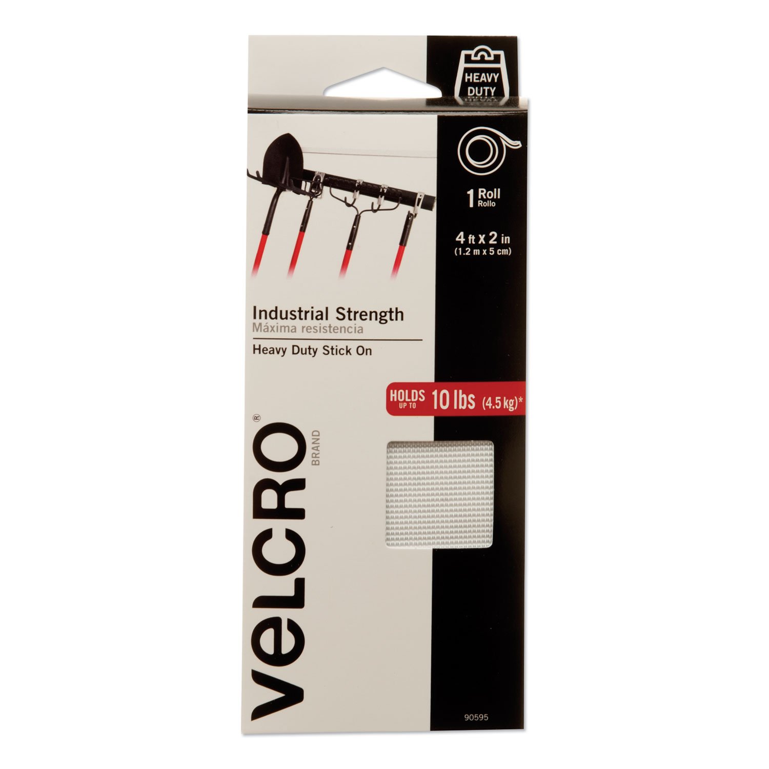 638104.jpg Velcro Industrial-Strength Heavy-Duty Fasteners, 2" x 4 ft, White (90595) - Image 1