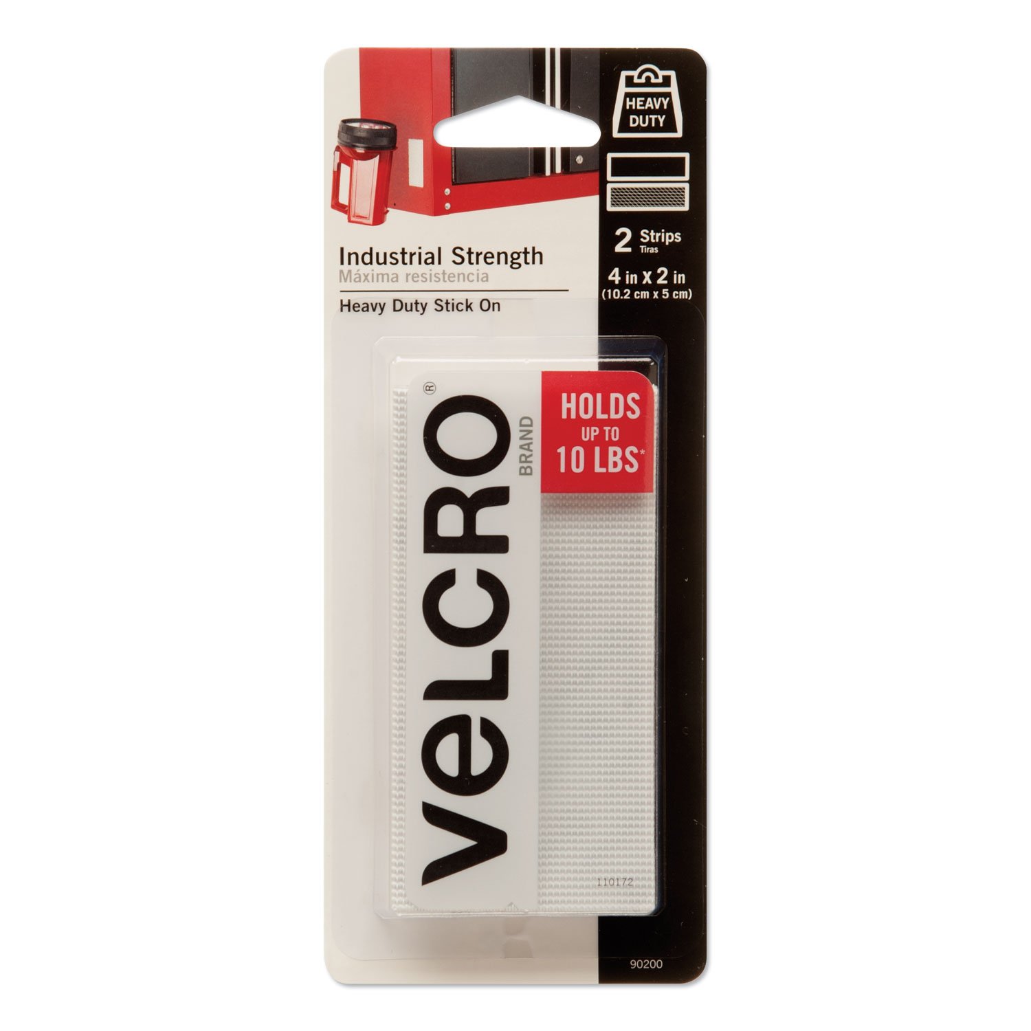638117.jpg Velcro Industrial-Strength Heavy-Duty Fasteners, 2" x 4", White, 2/Pack (90200) - Image 1
