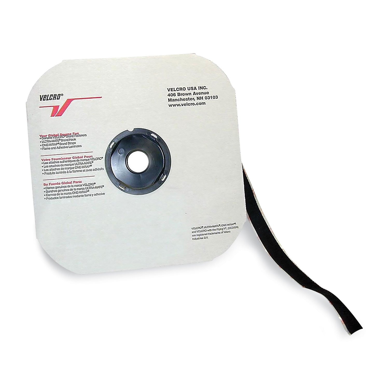 714968.jpg Sticky Back Hook Fastener, Velcro 0.75" x 900", Black (90916) - Image 1