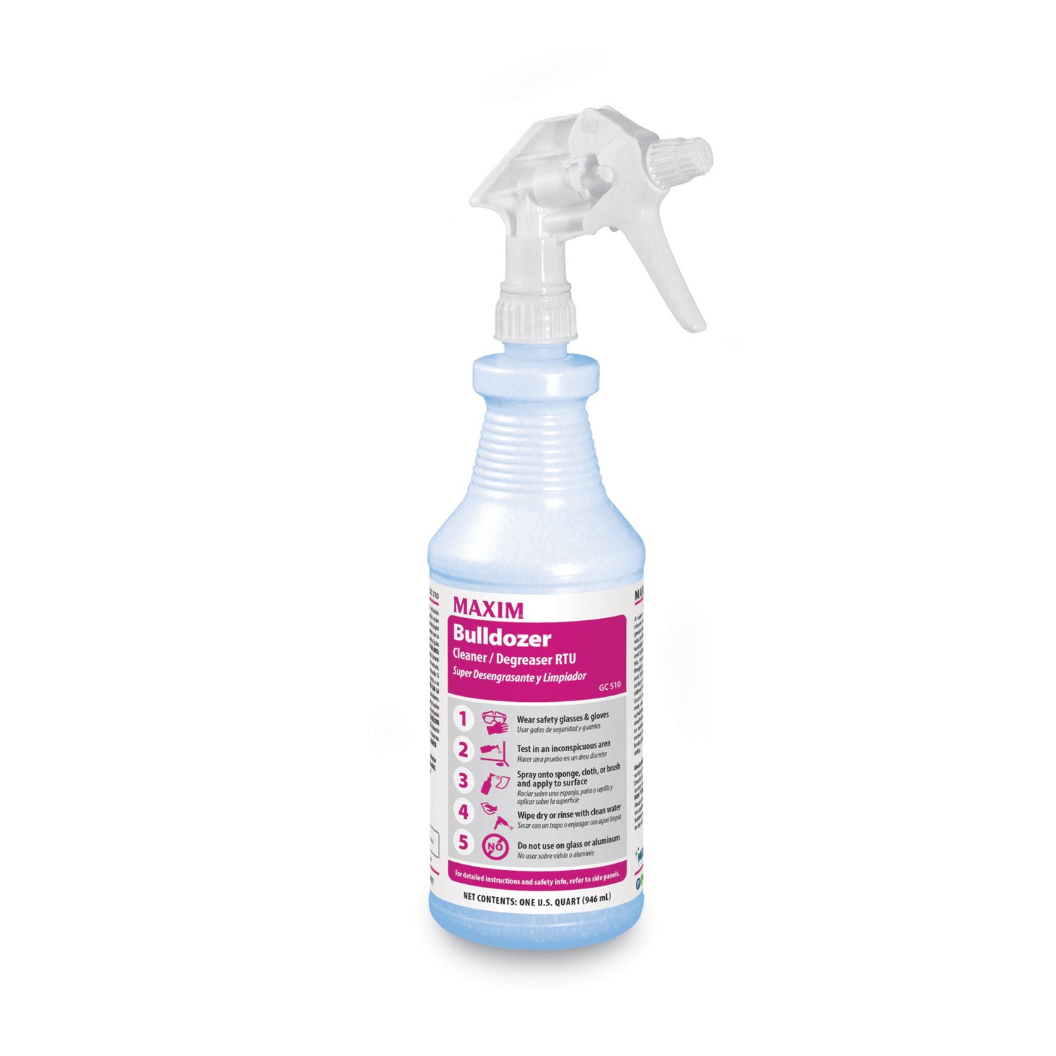750232.jpg Maxim Bulldozer Cleaner/Degreaser RTU, Safe-to-Ship, Lemon Scent, 32 oz, 6/Carton (05100086) - Image 1