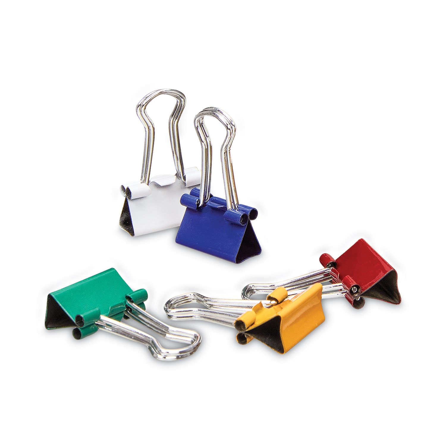 759200.jpg Universal Binder Clips with Storage Tub, Mini, Assorted Colors, 60/Pack (UNV31027) - Image 1