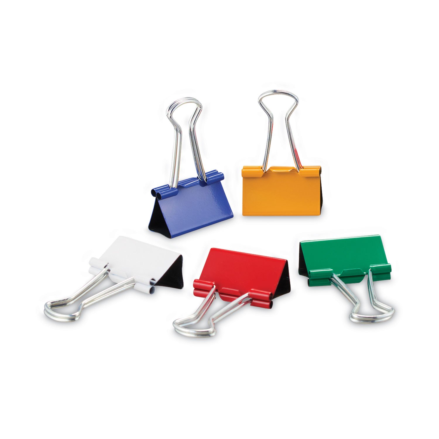 759213.jpg Universal Binder Clips with Storage Tub, Medium, Assorted Colors, 24/Pack (UNV31029) - Image 1