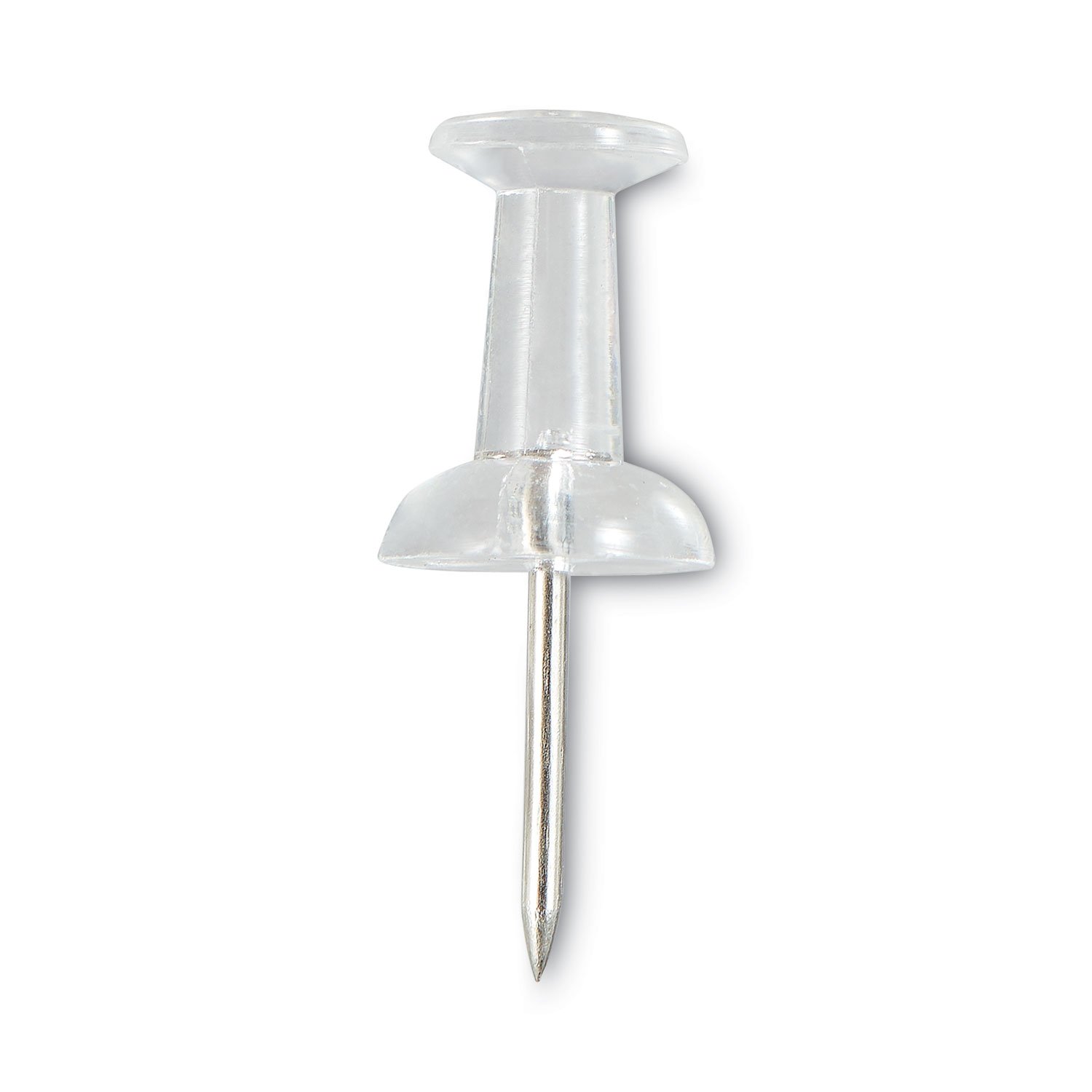 759231.jpg Universal Clear Push Pins, Plastic, Clear, 0.38", 400/Pack (UNV31306) - Image 1