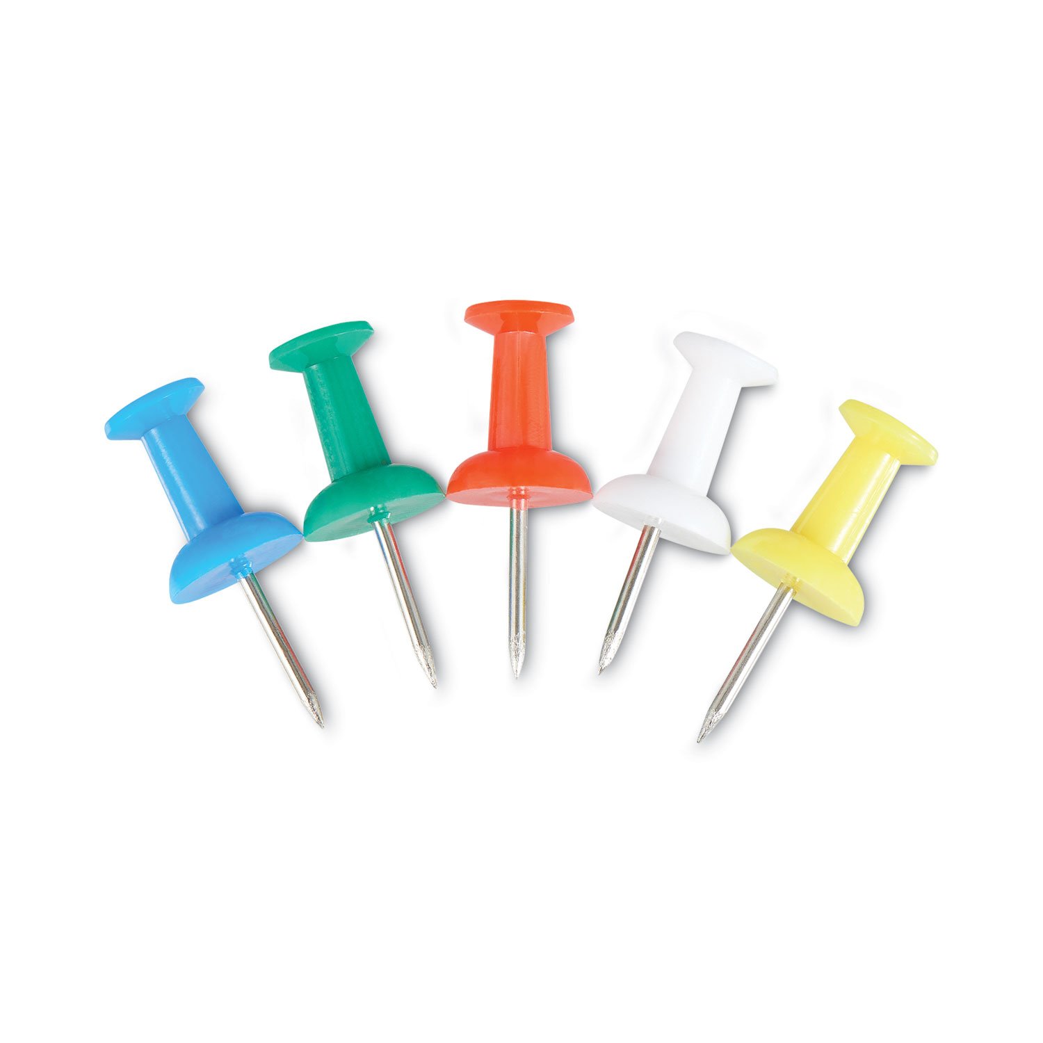 759237.jpg Universal Colored Push Pins, Plastic, Assorted, 0.38", 400/Pack (UNV31314) - Image 1